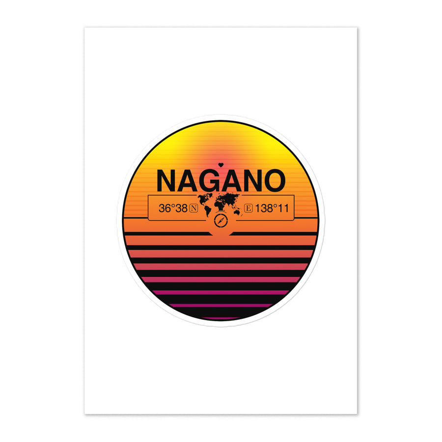 Travel Sticker Design with Retro Sunset Styling