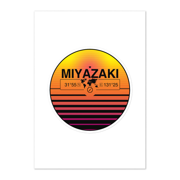 Travel Sticker Design with Retro Sunset Styling