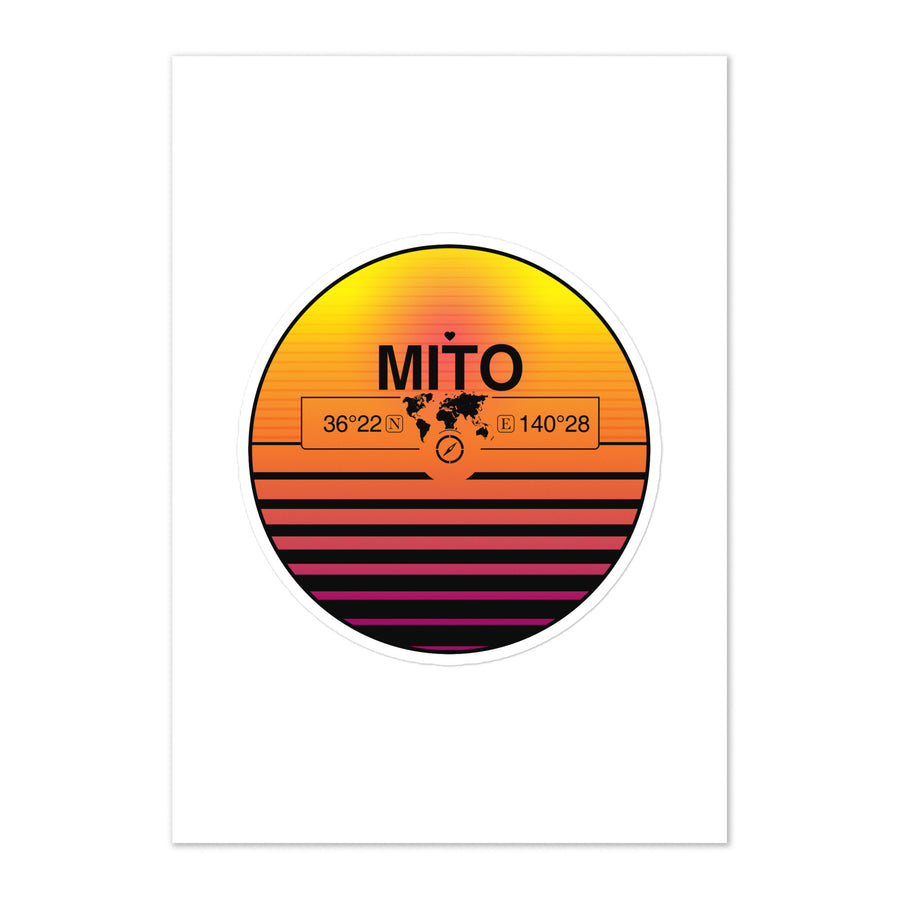 Travel Sticker Design with Retro Sunset Styling