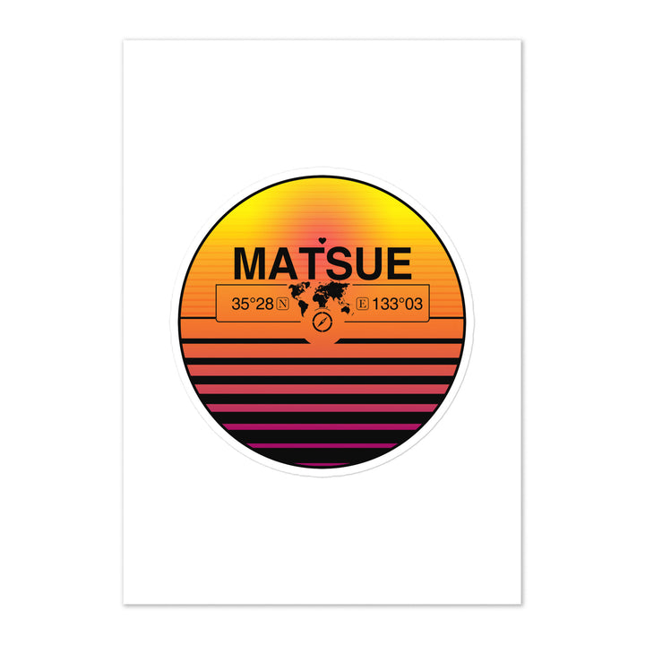 Travel Sticker Design with Retro Sunset Styling