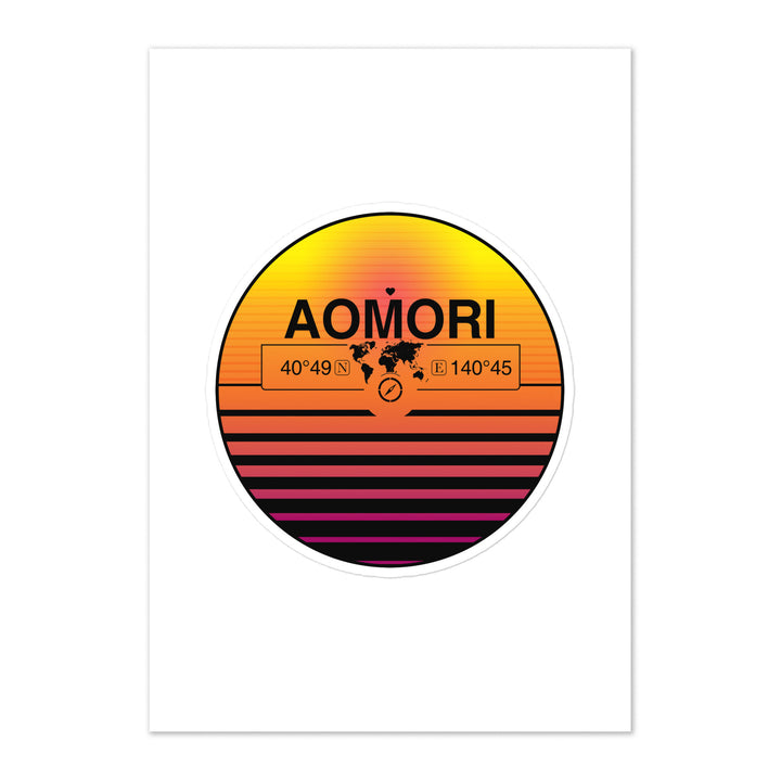 Travel Sticker Design with Retro Sunset Styling