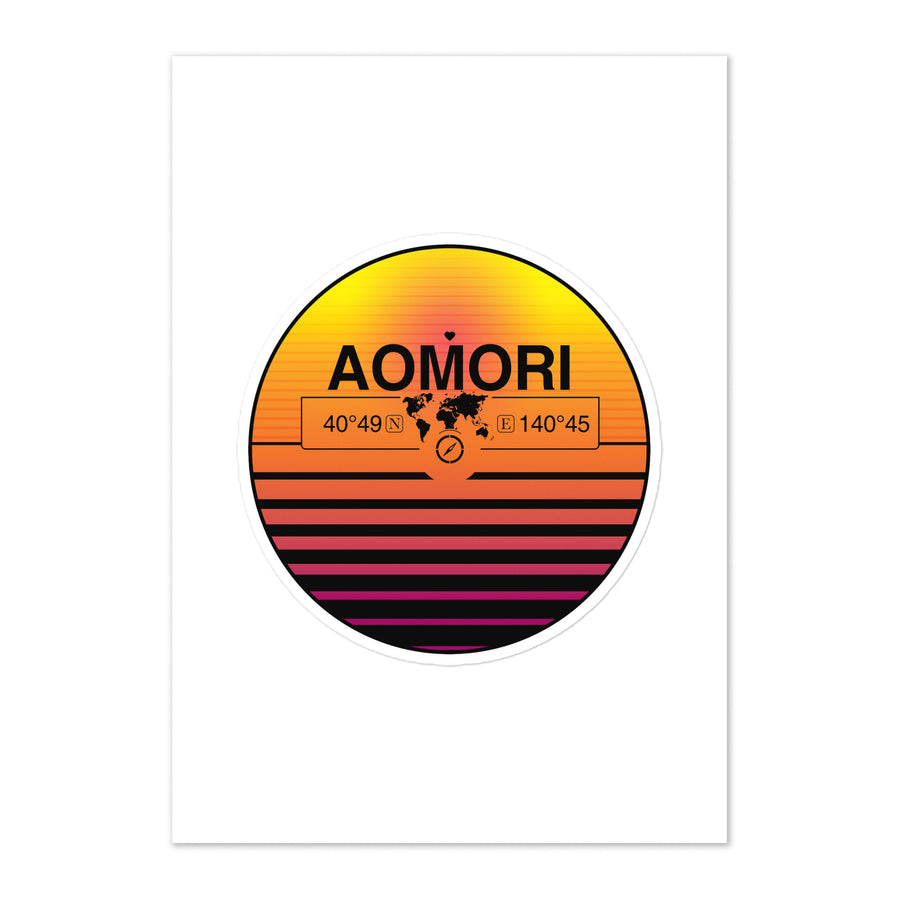 Travel Sticker Design with Retro Sunset Styling