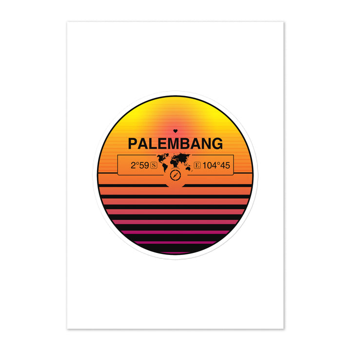 Travel Sticker Design with Retro Sunset Styling