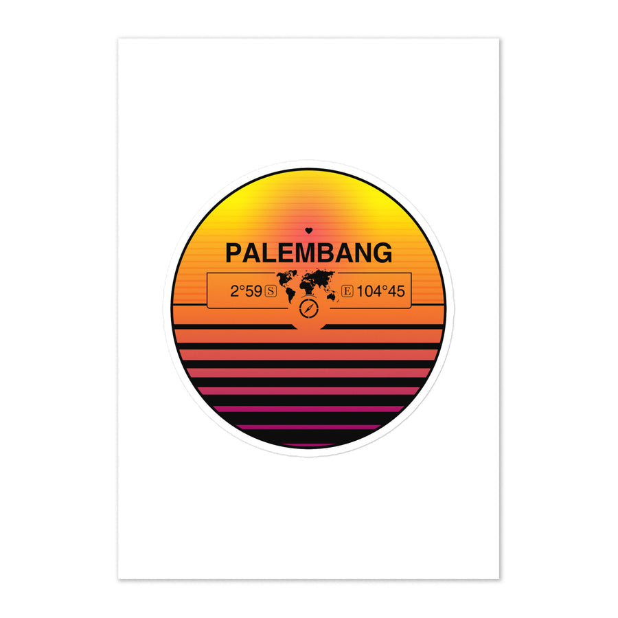 Travel Sticker Design with Retro Sunset Styling