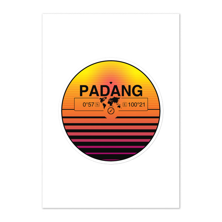 Travel Sticker Design with Retro Sunset Styling