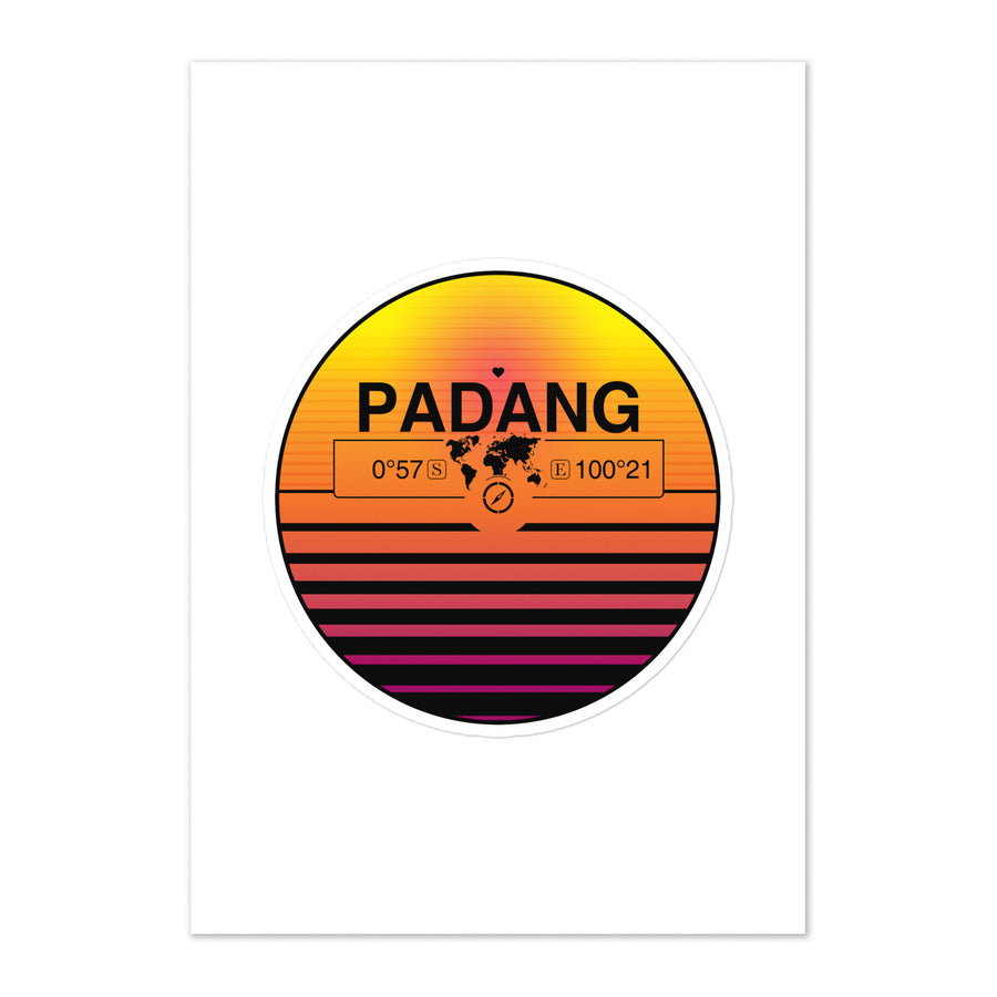 Travel Sticker Design with Retro Sunset Styling