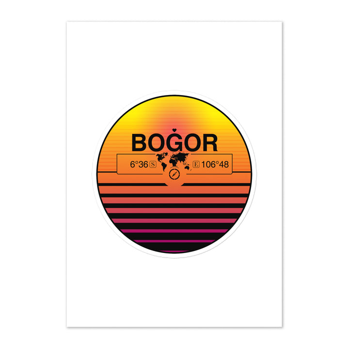 Travel Sticker Design with Retro Sunset Styling