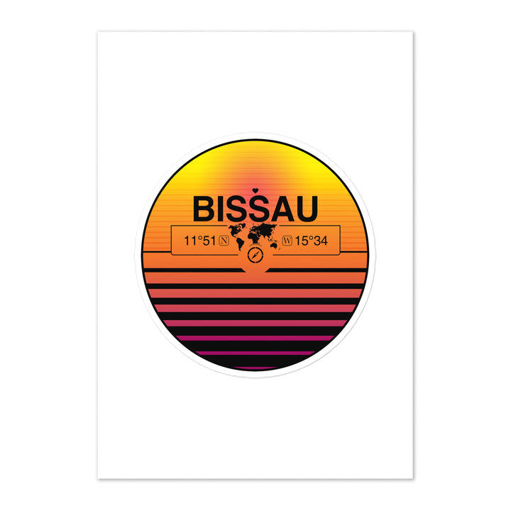 Travel Sticker Design with Retro Sunset Styling