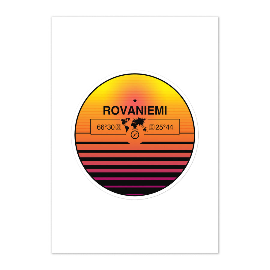 Travel Sticker Design with Retro Sunset Styling