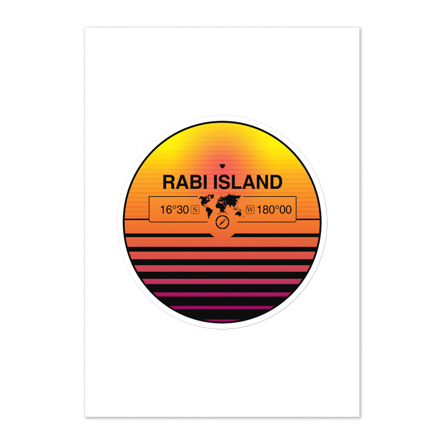 Travel Sticker Design with Retro Sunset Styling