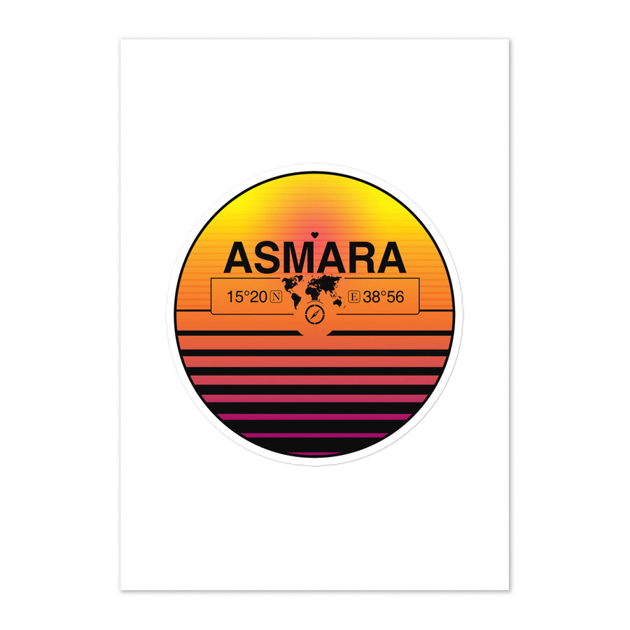 Travel Sticker Design with Retro Sunset Styling