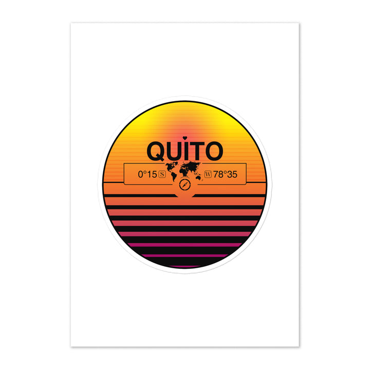 Travel Sticker Design with Retro Sunset Styling