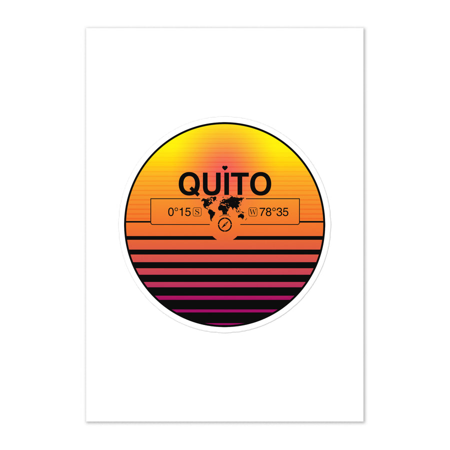 Travel Sticker Design with Retro Sunset Styling