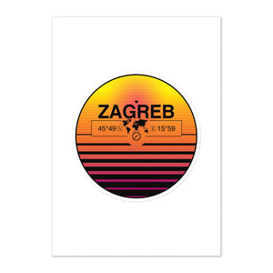 Travel Sticker Design with Retro Sunset Styling