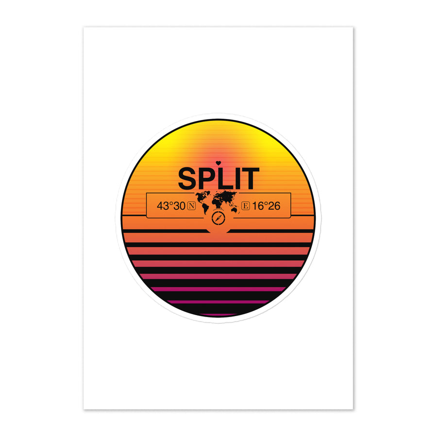 Travel Sticker Design with Retro Sunset Styling