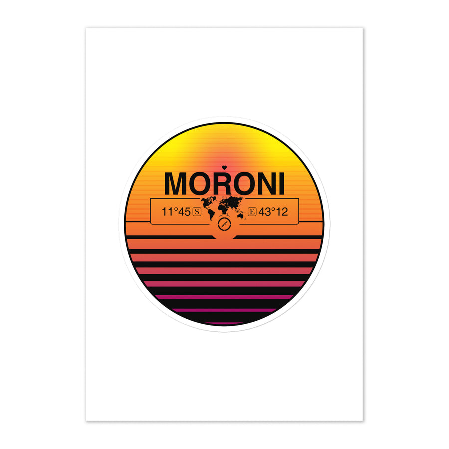 Travel Sticker Design with Retro Sunset Styling