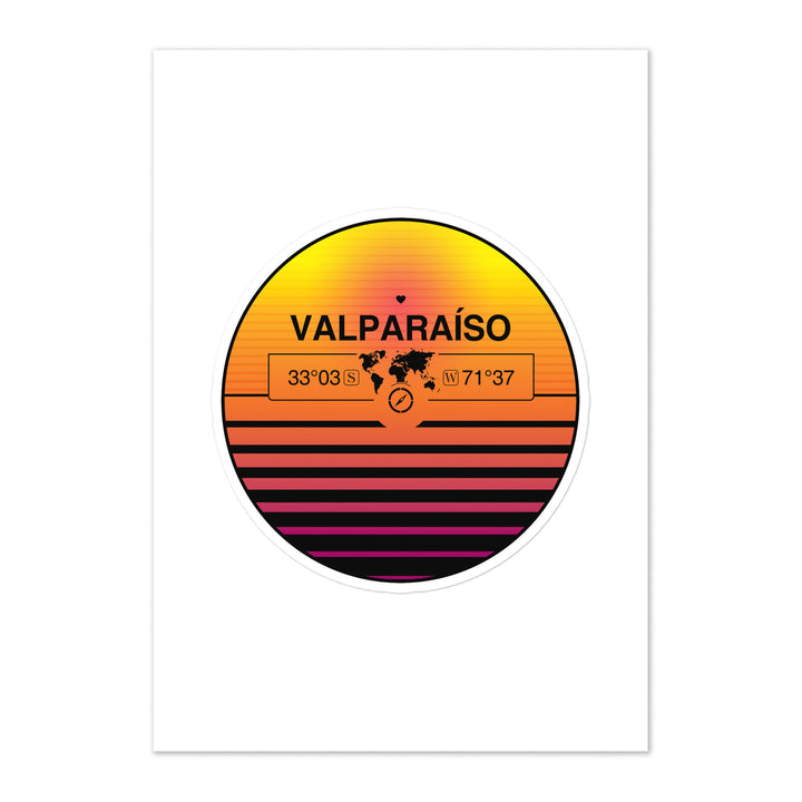 Travel Sticker Design with Retro Sunset Styling