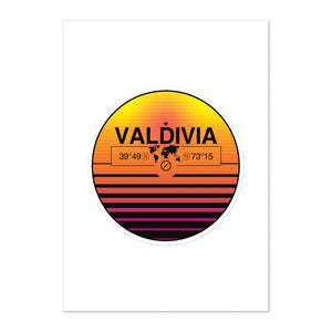 Travel Sticker Design with Retro Sunset Styling