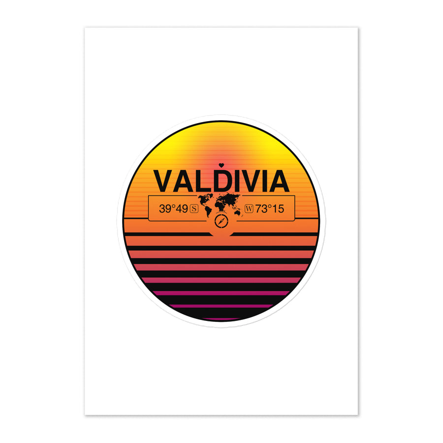 Travel Sticker Design with Retro Sunset Styling