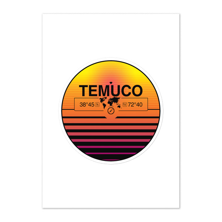 Travel Sticker Design with Retro Sunset Styling