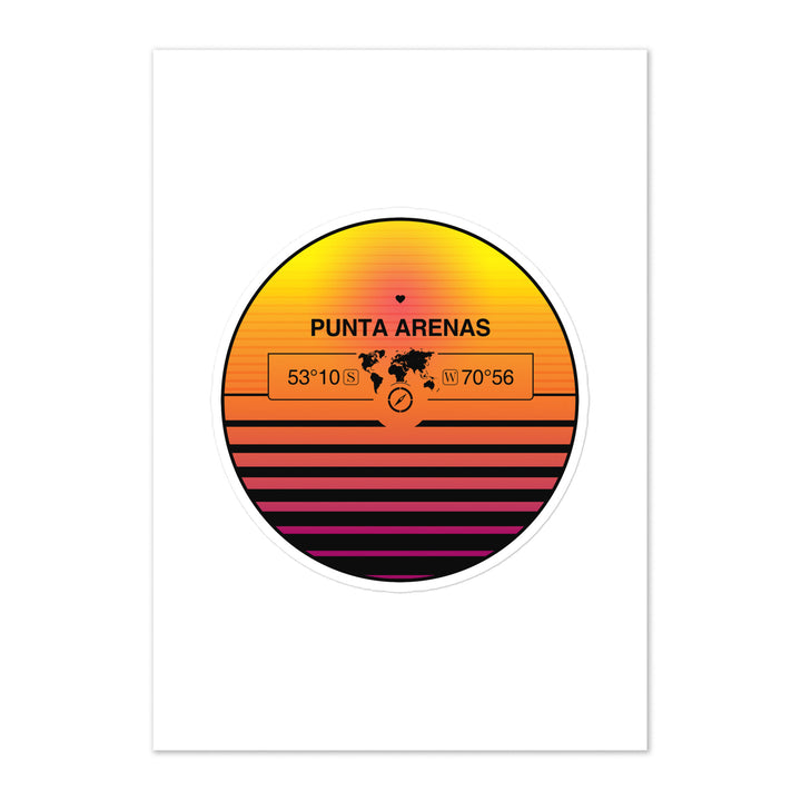 Travel Sticker Design with Retro Sunset Styling