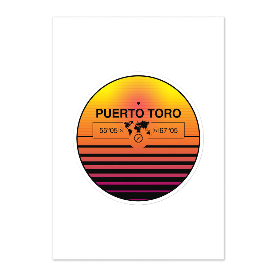 Travel Sticker Design with Retro Sunset Styling