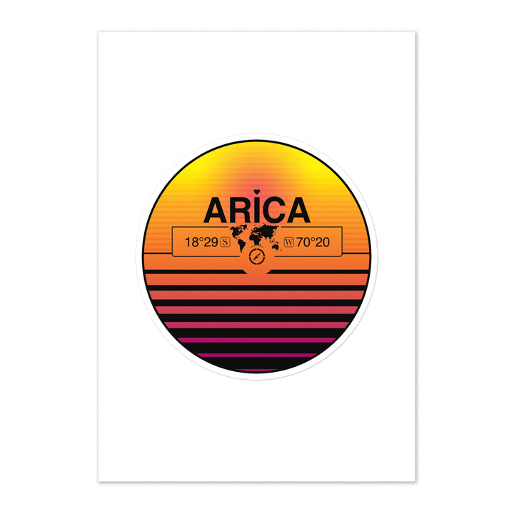 Travel Sticker Design with Retro Sunset Styling