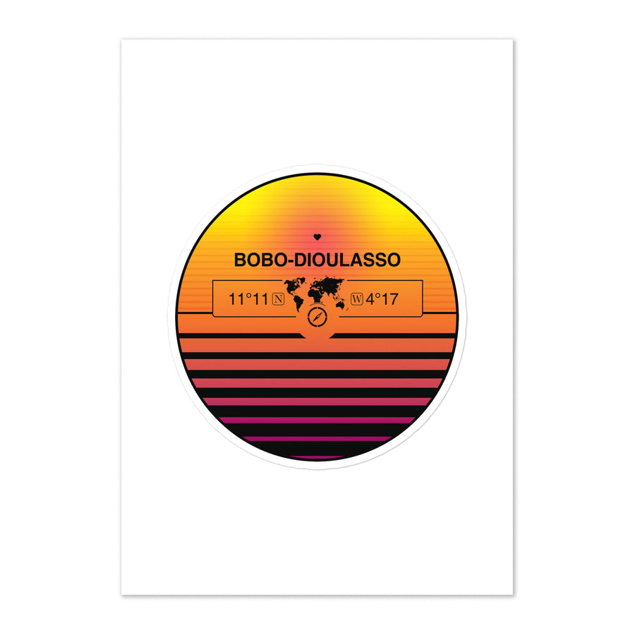 Travel Sticker Design with Retro Sunset Styling