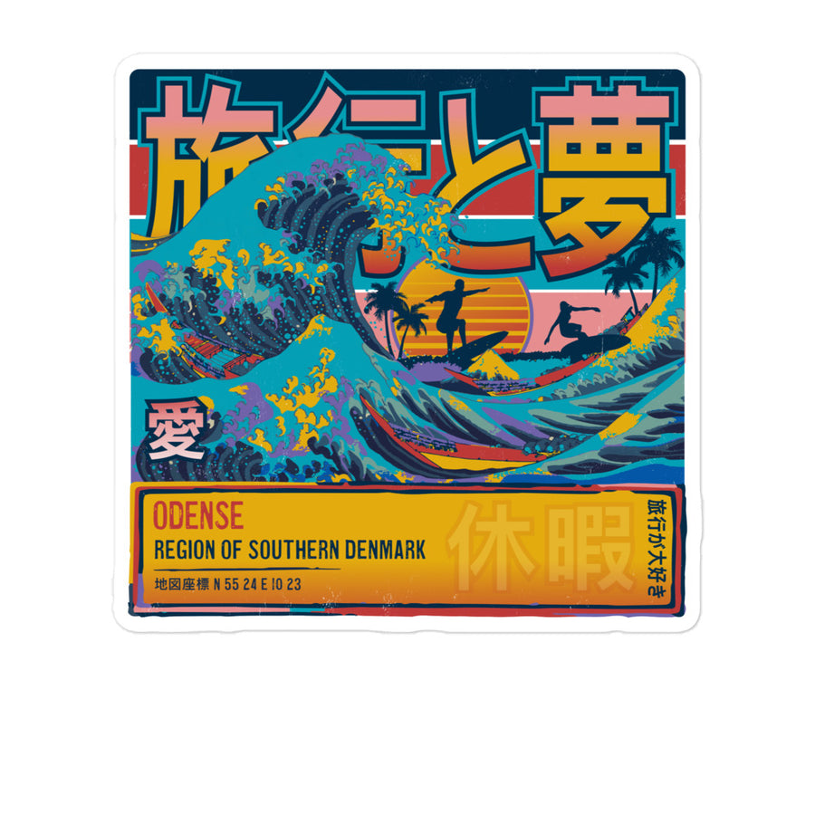 Odense, Region Of Southern Denmark, Denmark, Great Wave Off Kanagawa 5 Inch Sticker