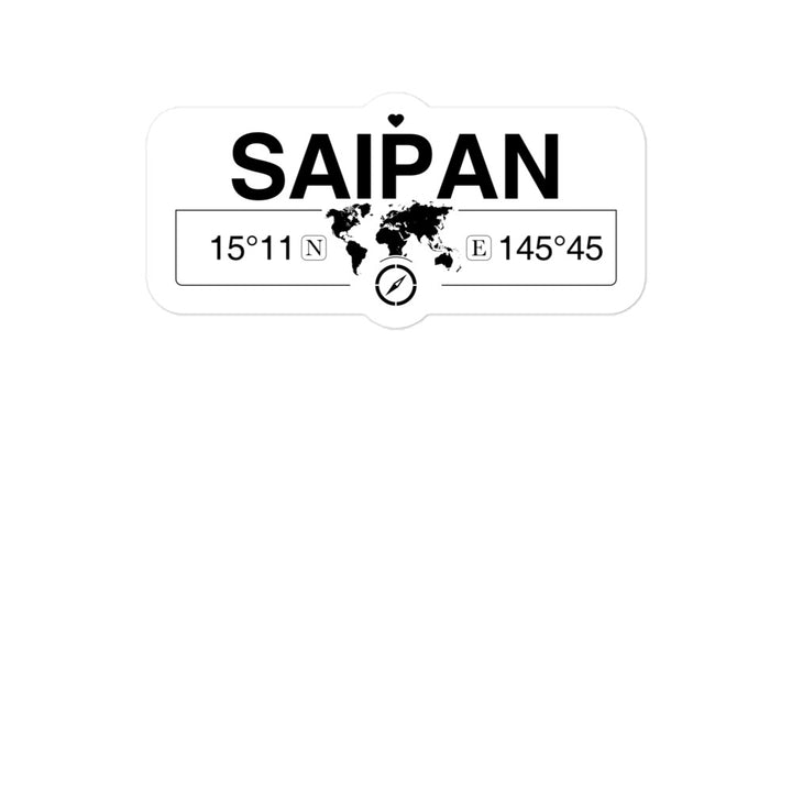 Saipan Northern Mariana Islands 2 x 5.5" Inch Stickers Gift with Map Coordinates #REF2748F6546