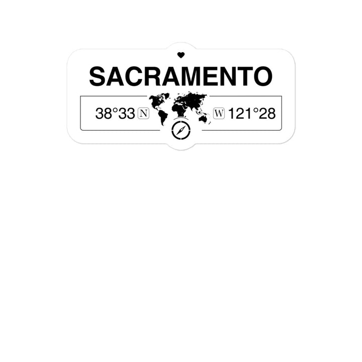 Sacramento California 2 x 5.5" Inch Stickers Gift with Map Coordinates #REF2748F6546