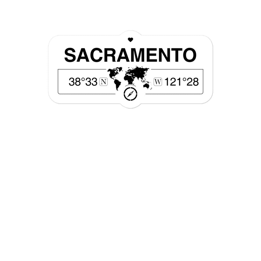 Sacramento California 2 x 5.5" Inch Stickers Gift with Map Coordinates #REF2748F6546