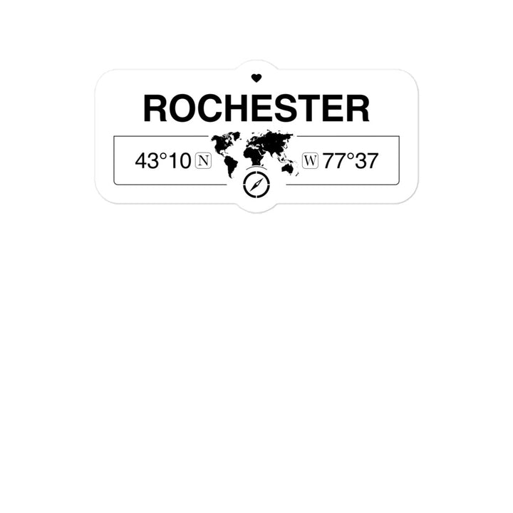 Rochester New York 2 x 5.5" Inch Stickers Gift with Map Coordinates #REF2748F6546