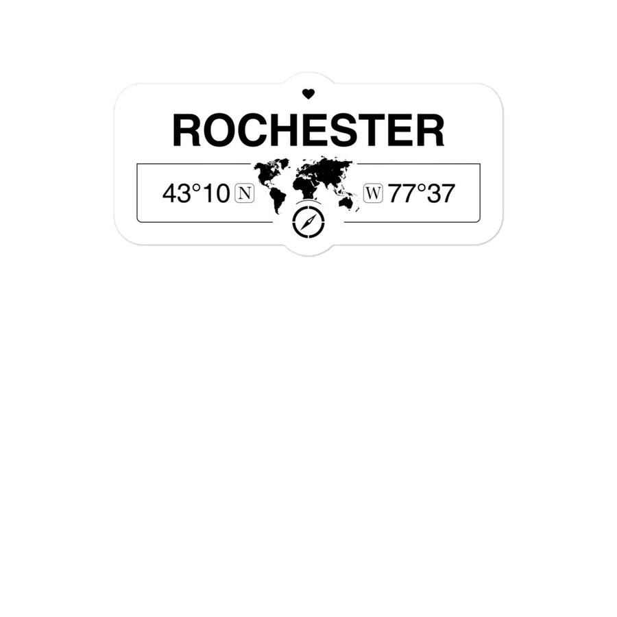 Rochester New York 2 x 5.5" Inch Stickers Gift with Map Coordinates #REF2748F6546