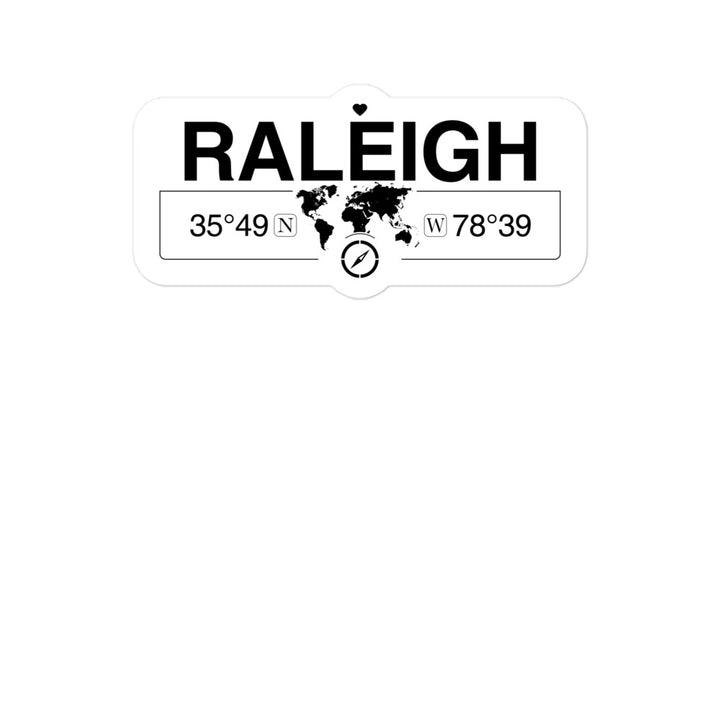 Raleigh, north Carolina 2 x 5.5" Inch Stickers Gift with Map Coordinates #REF2748F6546