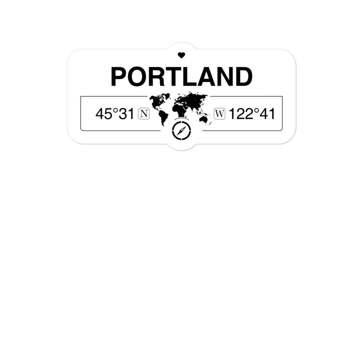 Portland Oregon 2 x 5.5" Inch Stickers Gift with Map Coordinates #REF2748F6546