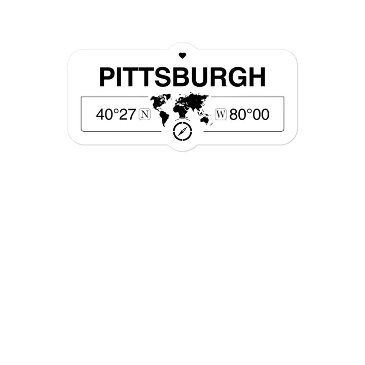 Pittsburgh Pennsylvania 2 x 5.5" Inch Stickers Gift with Map Coordinates #REF2748F6546
