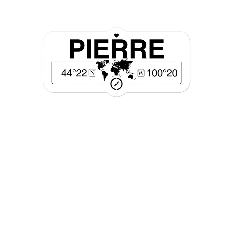 Pierre South Dakota 2 x 5.5" Inch Stickers Gift with Map Coordinates #REF2748F6546