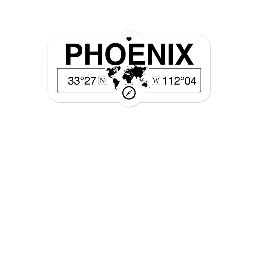 Phoenix Arizona 2 x 5.5" Inch Stickers Gift with Map Coordinates #REF2748F6546