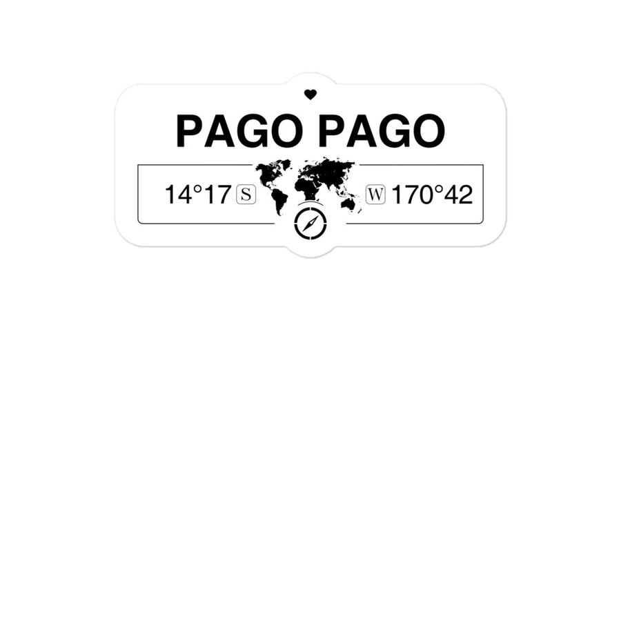 Pago Pago American Samoa 2 x 5.5" Inch Stickers Gift with Map Coordinates #REF2748F6546