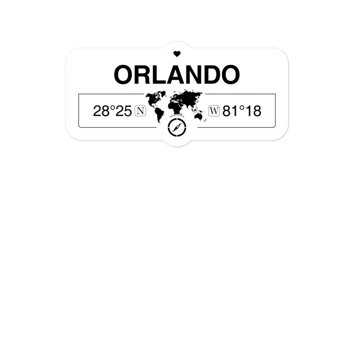 Orlando Florida 2 x 5.5" Inch Stickers Gift with Map Coordinates #REF2748F6546