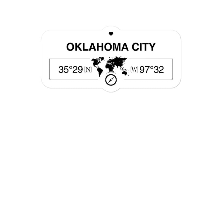 Oklahoma City Oklahoma 2 x 5.5" Inch Stickers Gift with Map Coordinates #REF2748F6546