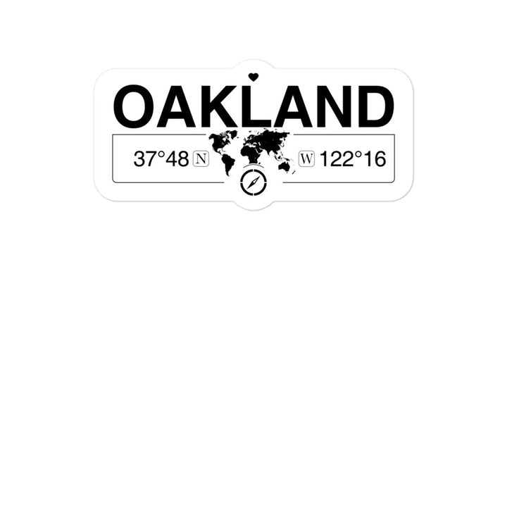 Oakland California 2 x 5.5" Inch Stickers Gift with Map Coordinates #REF2748F6546