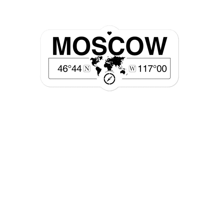 Moscow Idaho 2 x 5.5" Inch Stickers Gift with Map Coordinates #REF2748F6546