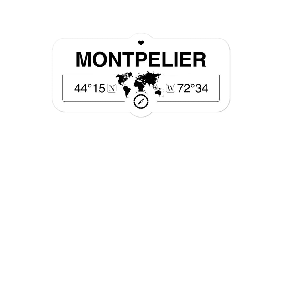 Montpelier Vermont 2 x 5.5" Inch Stickers Gift with Map Coordinates #REF2748F6546