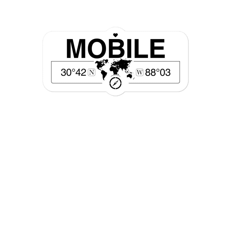 Mobile Alabama 2 x 5.5" Inch Stickers Gift with Map Coordinates #REF2748F6546