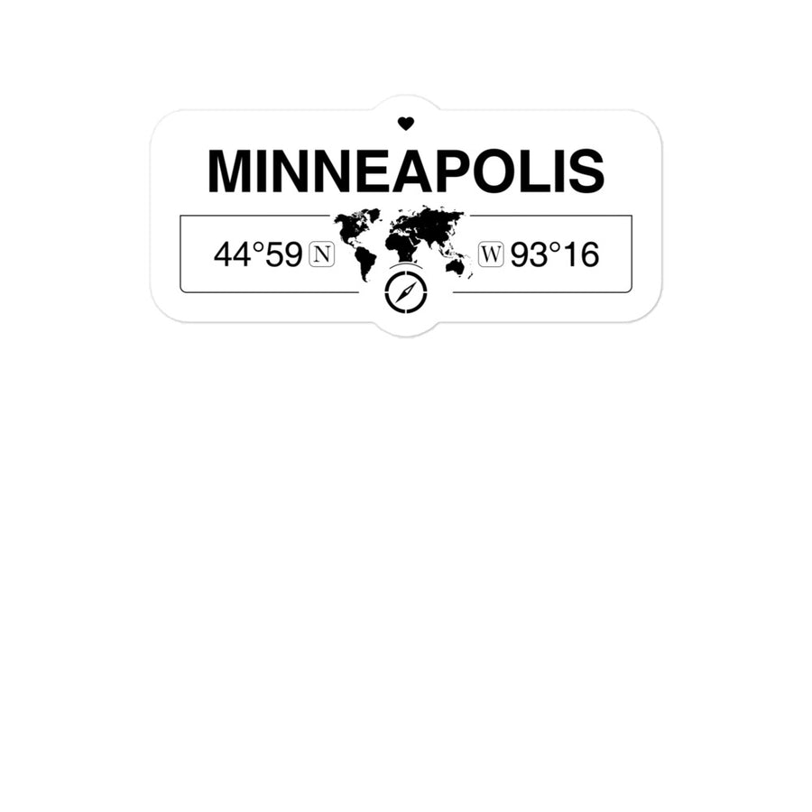 Minneapolis Minnesota 2 x 5.5" Inch Stickers Gift with Map Coordinates #REF2748F6546
