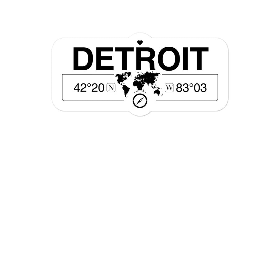 Detroit, Michigan 2 x 5.5" Inch Stickers Gift with Map Coordinates #REF2748F6546