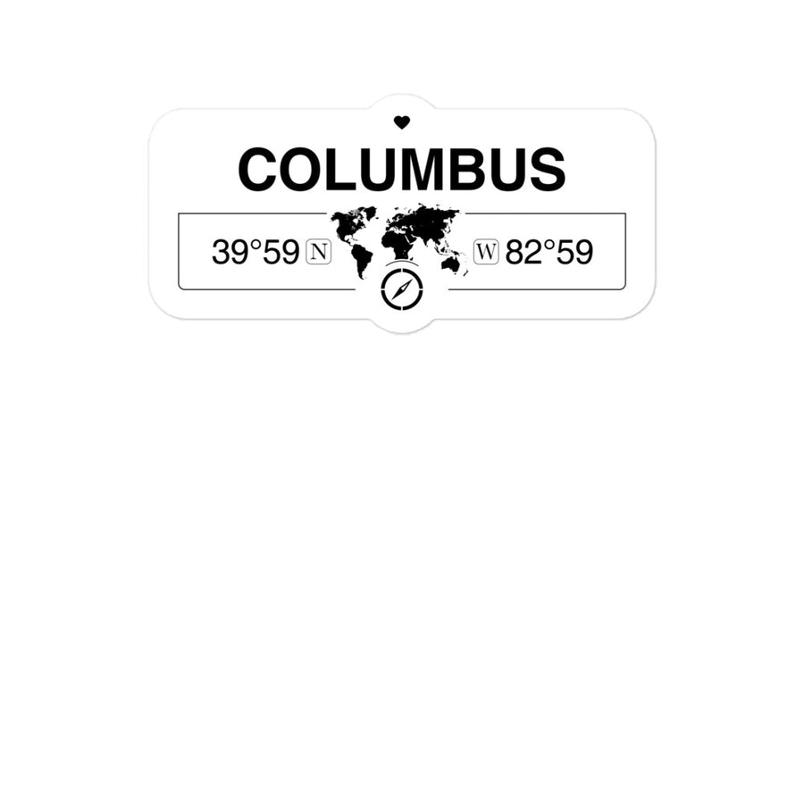 Columbus, Ohio 2 x 5.5" Inch Stickers Gift with Map Coordinates #REF2748F6546