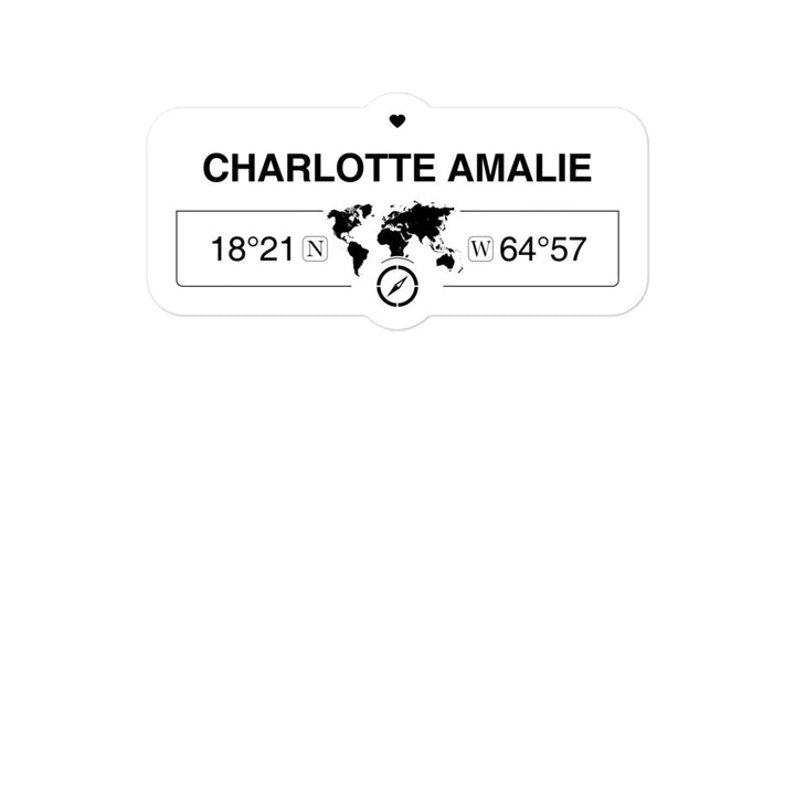 Charlotte Amalie, United St 2 x 5.5" Inch Stickers Gift with Map Coordinates #REF2748F6546